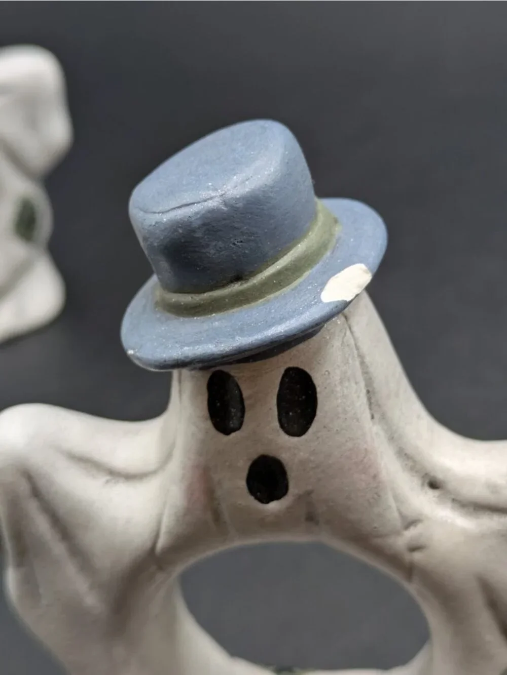 Vintage Studio Hand Painted Ghost Shaped Napkin Rings Set of 4 Signed 3.5
